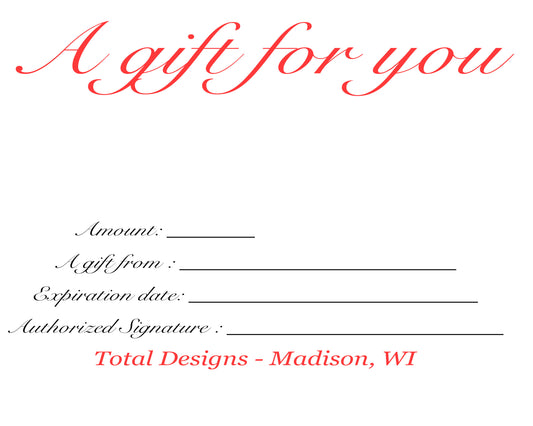 Total Designs - Madison, WI Gift Card