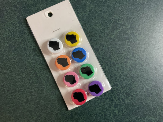 WI outline 8-pack circle magnets